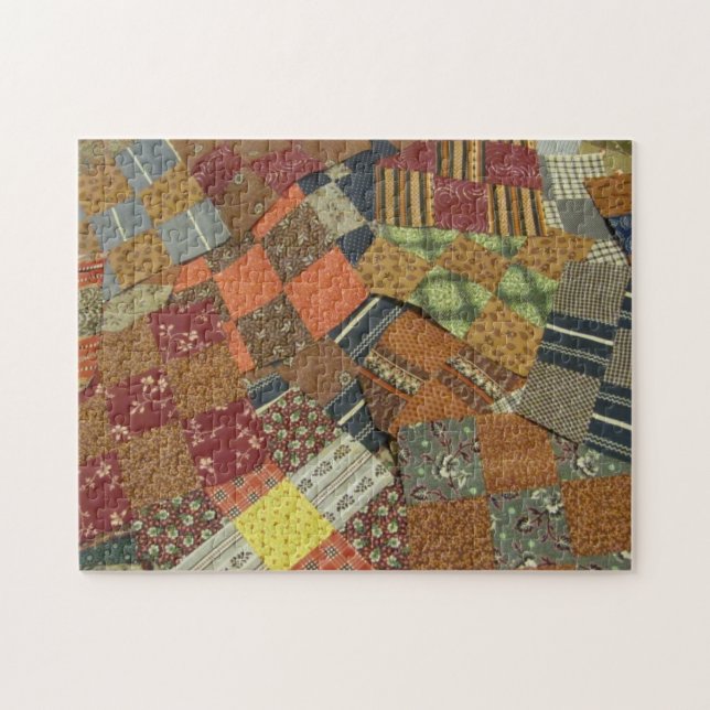 Vintage 1800's Antique Fabric Quilt Blocks Jigsaw Puzzle (Horizontal)
