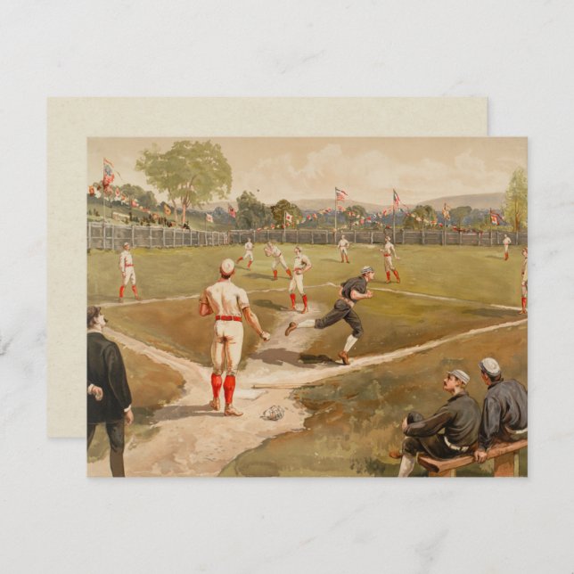 Vintage 1800s Baseball Game Card (Front/Back)