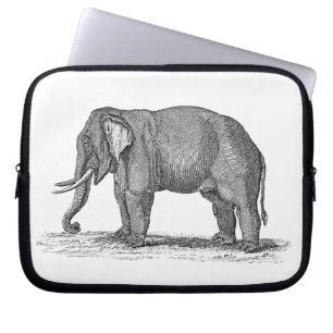 Vintage 1800s Elephant Illustration - Elephants Laptop Sleeve
