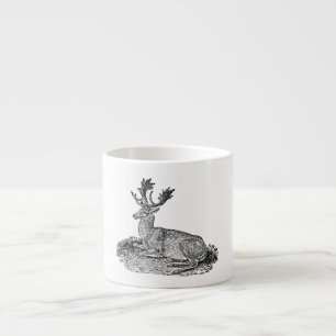 Vintage 1800s Fallow Deer Illustration Template Espresso Cup