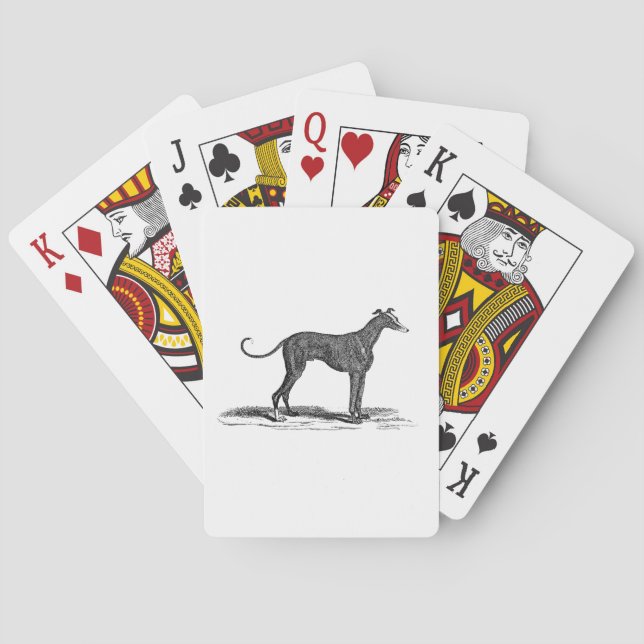 Vintage 1800s Greyhound Dog Illustration - Dogs Playing Cards (Back)