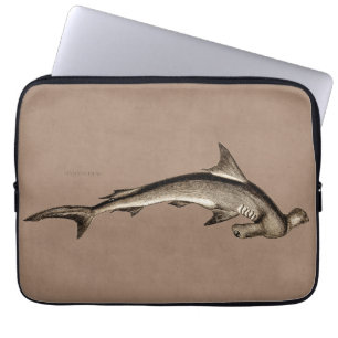 Vintage 1800s Hammerhead Shark Old Hammer Head Laptop Sleeve