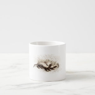 Vintage 1800s Honey Badger Bee Hive Template Retro Espresso Cup