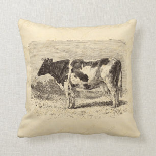 Vintage 1800s Large Dutch Cow Retro Cows Yellow Cushion