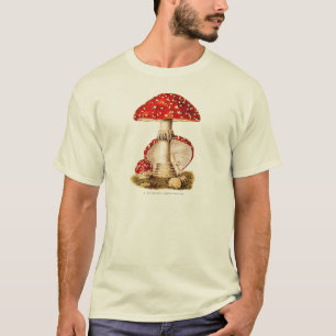 Vintage 1800s Mushroom Red Mushrooms Template T-Shirt