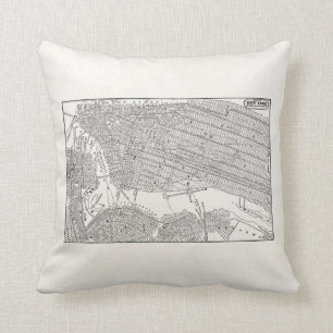 Vintage 1800s New York City Brooklyn Map NYC Maps Cushion