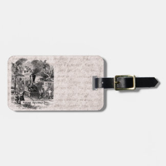Vintage 1800s Panama Canal Railroad Train Template Luggage Tag