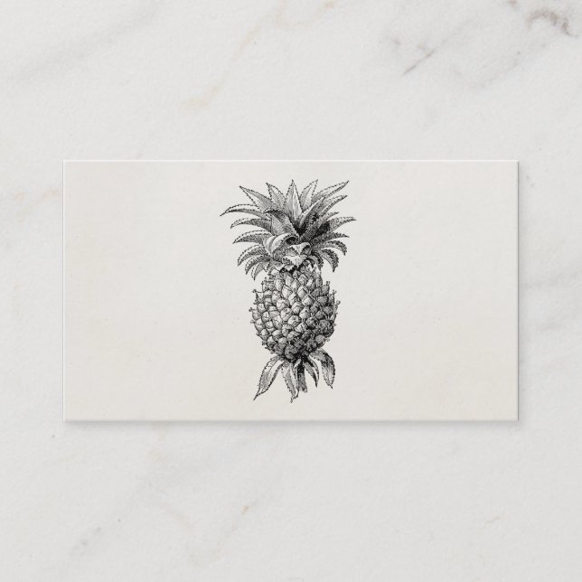 Vintage 1800s Pineapple Illustration Pineapples Business Card (Front)