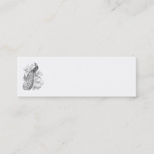 Vintage 1800s Retro Peacock Illustration Template Mini Business Card