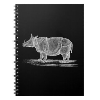 Vintage 1800s Rhinoceros Illustration - Rhino Notebook