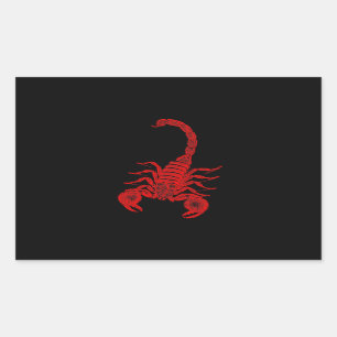 Vintage 1800s Scorpion Illustration Red Scorpions Rectangular Sticker