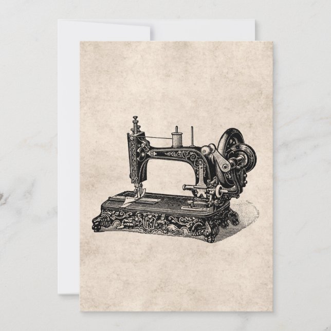 Vintage 1800s Sewing Machine Illustration (Front)