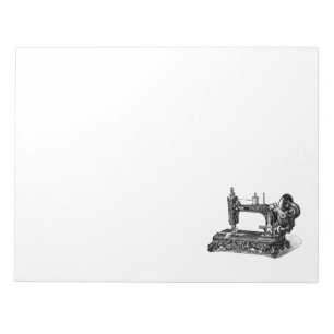 Vintage 1800s Sewing Machine Illustration Notepad
