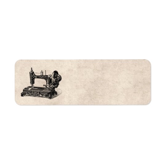 Vintage 1800s Sewing Machine Illustration Return Address Label