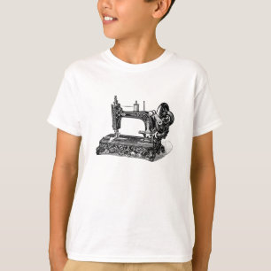 Vintage 1800s Sewing Machine Illustration T-Shirt