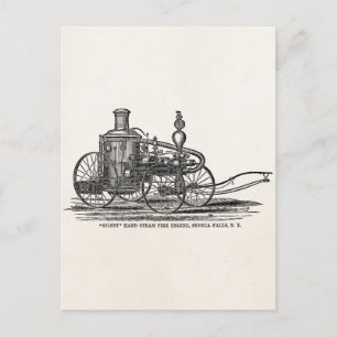 Vintage 1800s Steam Fire Engine Antique Fire Truck Postcard