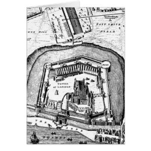 Vintage 1800s Tower of London Retro Map England