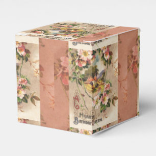 Vintage 1800s Victorian Birthday Floral Country Favour Box