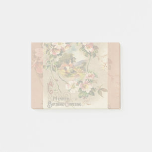 Vintage 1800s Victorian Birthday Floral Country Post-it Notes
