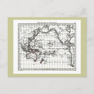 Vintage 1806 Map - Australasie et Polynesie Postcard