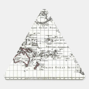 Vintage 1806 Map - Australasie et Polynesie Triangle Sticker