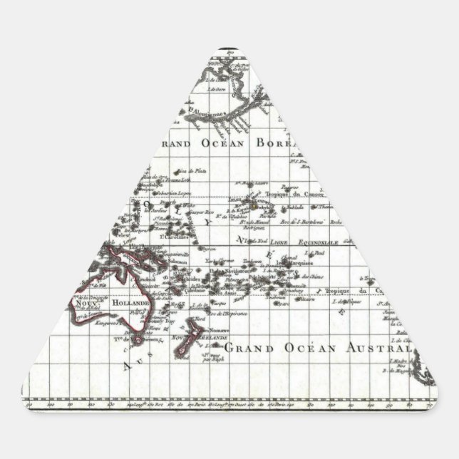 Vintage 1806 Map - Australasie et Polynesie Triangle Sticker (Front)
