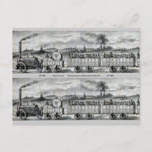 Vintage 1831 Rail Train Bookmark Postcard