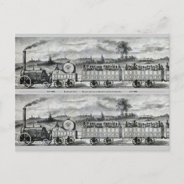 Vintage 1831 Rail Train Bookmark Postcard (Front)