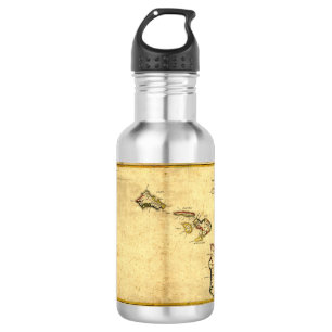 Vintage 1837 Hawaii Map - Hawaiian Islands 532 Ml Water Bottle