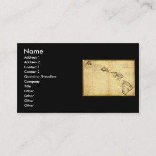 Vintage 1837 Hawaii Map - Hawaiian Islands Business Card