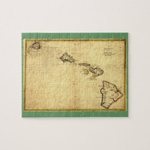 Vintage 1837 Hawaii Map -  Hawaiian Islands Jigsaw Puzzle