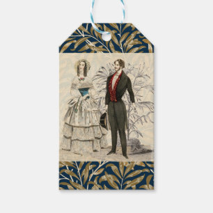 Vintage 1844 Victorian Wedding Illustration Gift Tags