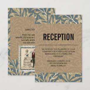 Vintage 1844 Victorian Wedding Illustration Invitation