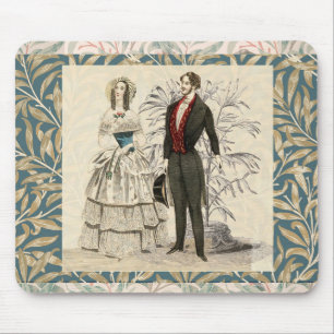 Vintage 1844 Victorian Wedding Illustration Mouse Pad