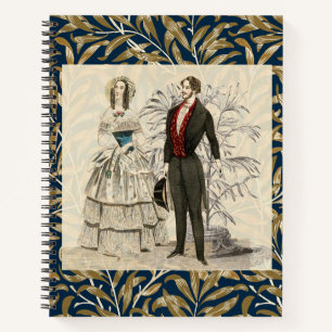 Vintage 1844 Victorian Wedding Illustration  Notebook