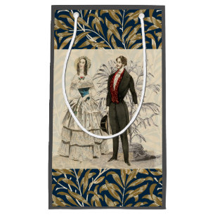 Vintage 1844 Victorian Wedding Illustration Small Gift Bag