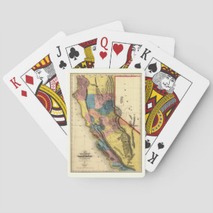 Vintage 1851 California Gold Region State Map Playing Cards