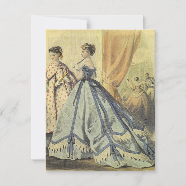 Vintage 1860s Women V3 Tea Party Invitation (Front)