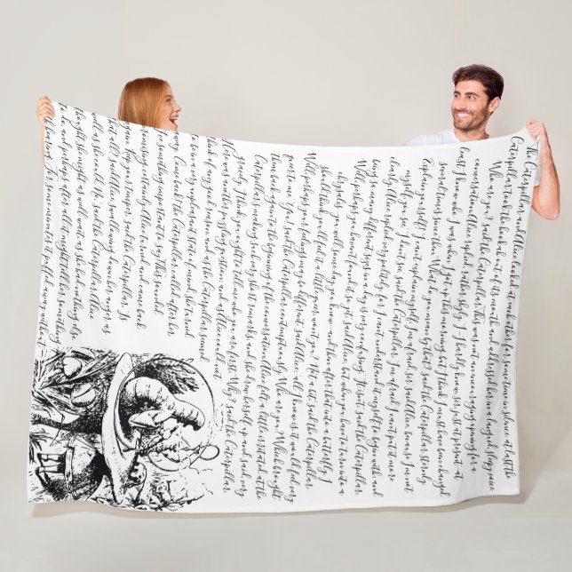 Vintage 1865 Alice's Adventure in Wonderland Fleece Blanket (In Situ)