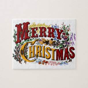 Vintage 1876 Merry Christmas Puzzle