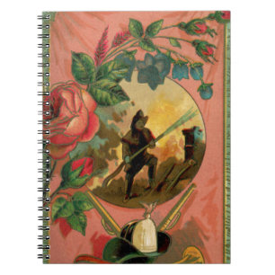Vintage 1880's Fireman Firefighter Artwork Notebook