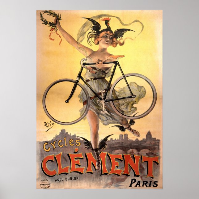Vintage 1883 Art Nouveau Bicycle Poster (Front)