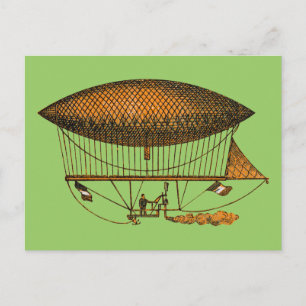 Vintage 1883 Travelling Zeppelin Postcard