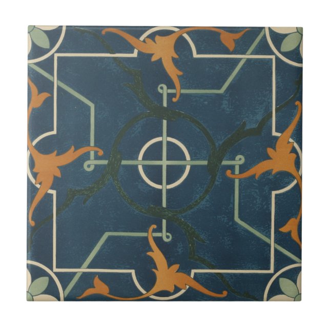 Vintage 1884 Ornamental Ceramic Art Customise Tile (Front)