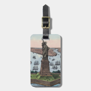 Vintage 1885 Statue of Liberty NYC Harbor Art Luggage Tag
