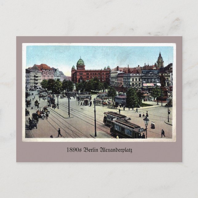Vintage 1890s Berlin Alexanderplatz custom Postcard (Front)