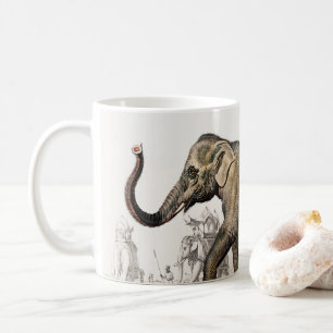 Vintage 1892 Asiatic Elephant Illustration Coffee Mug