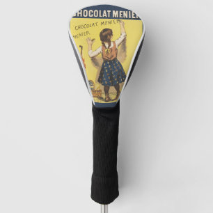 Vintage 1892 Chocolat Menier French Girl Art Golf Head Cover