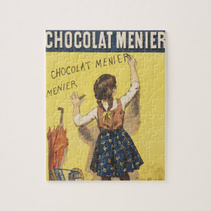 Vintage 1892 Chocolat Menier French Girl Art Jigsaw Puzzle