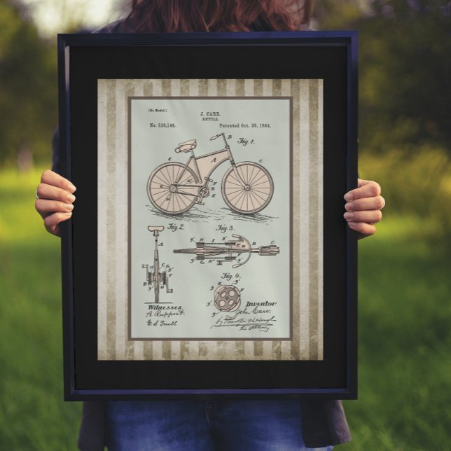 Vintage 1894 Carr Bicycle Patent Poster (Creator Uploaded)